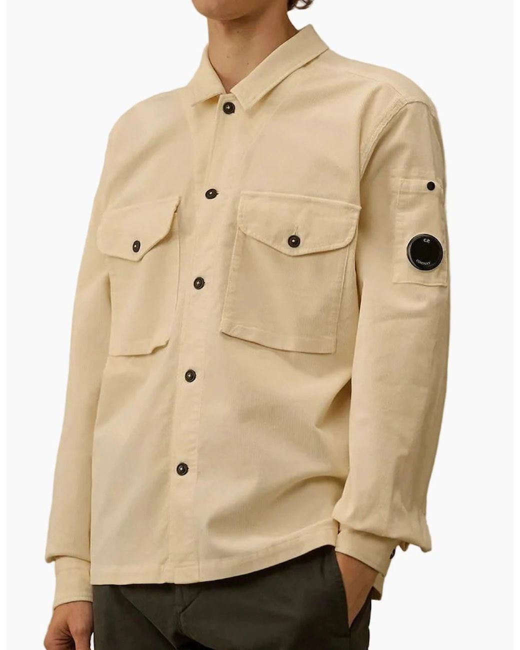 C P Company Natural Stretch Corduroy Lens Overshirt for men