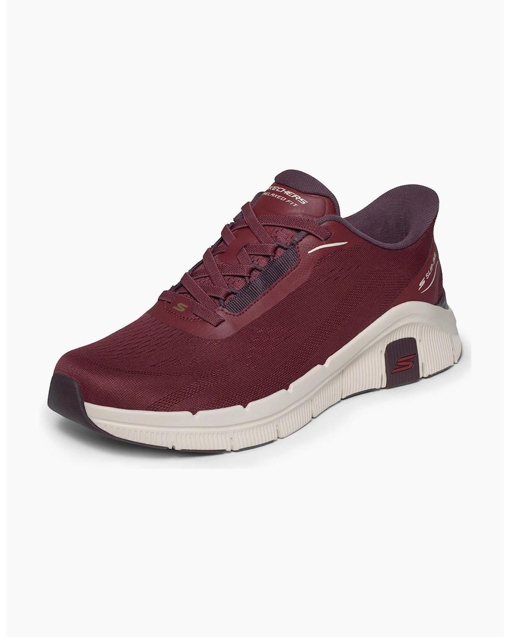 Skechers Red Relaxed Fit Flex Zayder Textile Burgundy Mesh/Synthetic Trainers for men