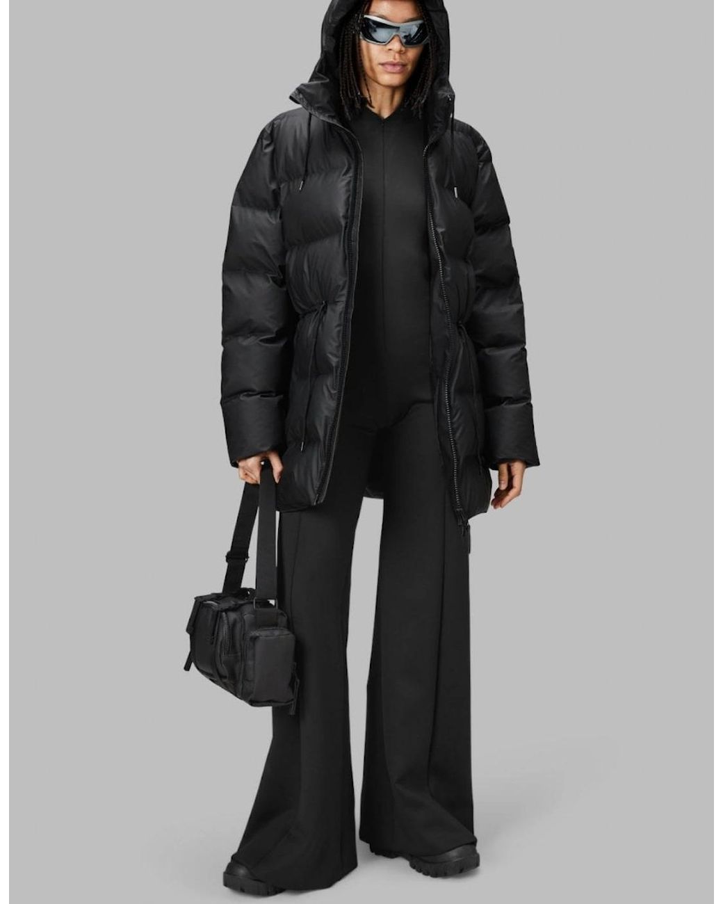 Rains Black W Alta Puffer Parka Size: M