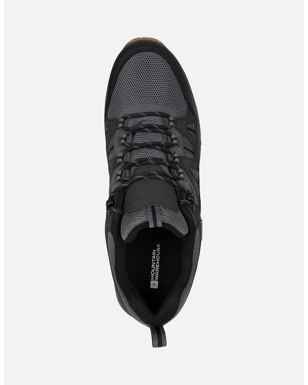 Mountain Warehouse Black Route Suede Waterproof Outdoor Walking Shoes for men