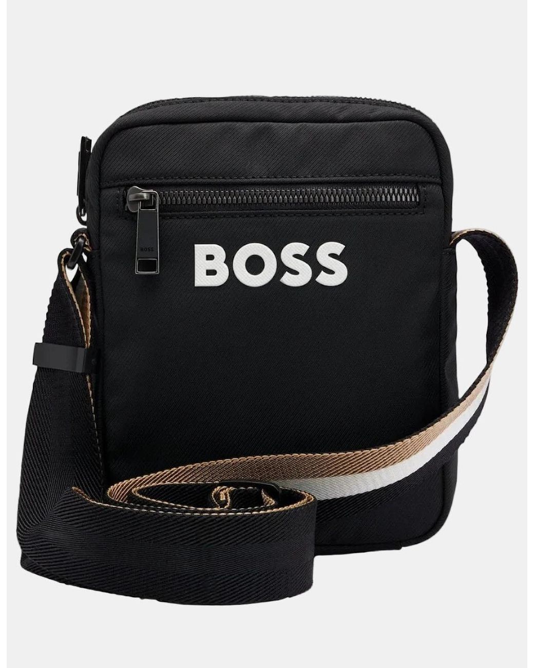 Boss Black Boss Catch 3.0 Textured Crossbody Bag With Logo for men