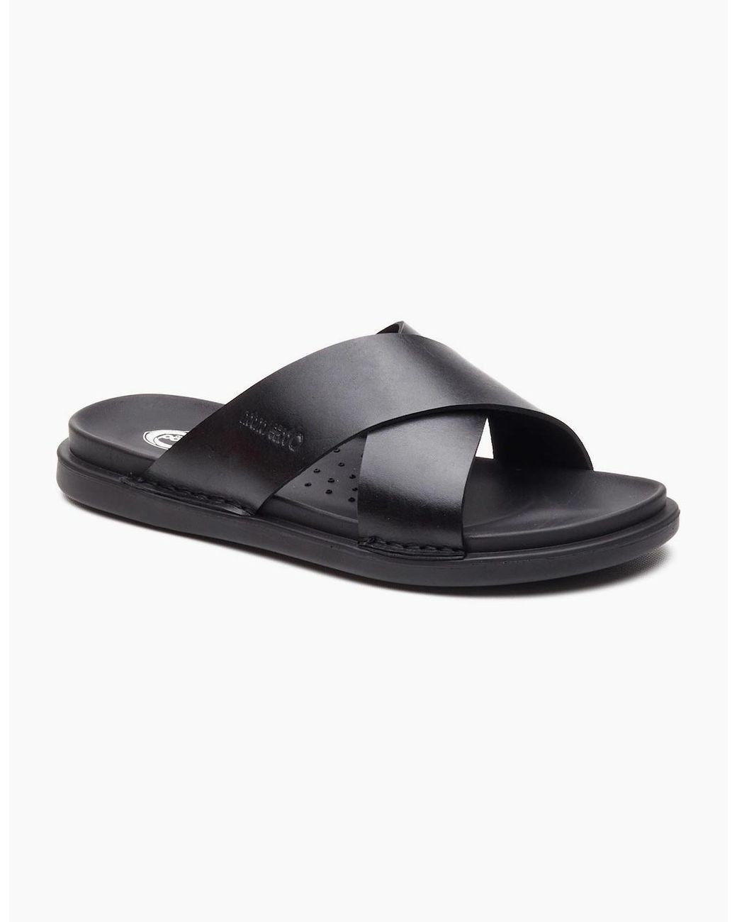 Base London Black London Drift Leather Sandals for men