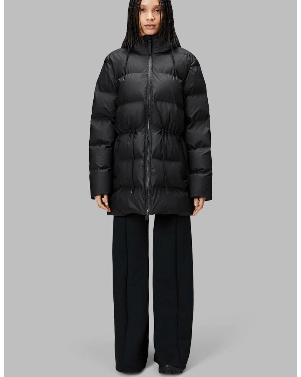 Rains Black W Alta Puffer Parka Size: M