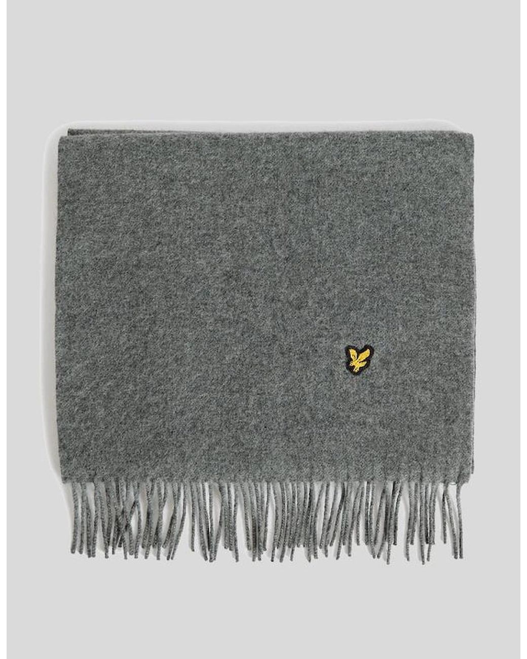 Lyle & Scott Gray Lambswool Blend Scarf for men