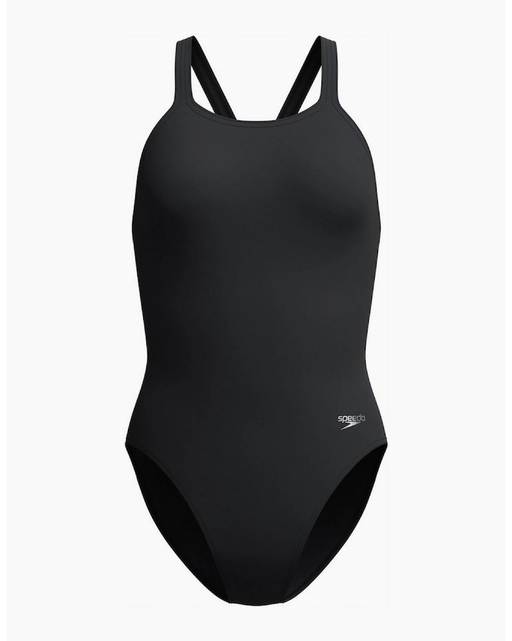 Speedo Black Ladies Solid Endurasoft Leaderback One Piece Swimsuit