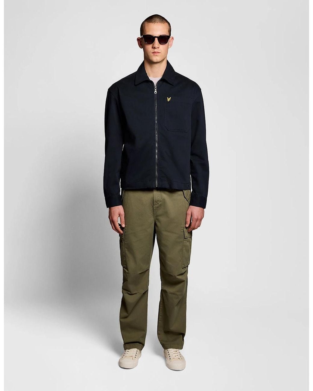 Lyle & Scott Blue Lightweight Enzyme Wash Overshirt for men