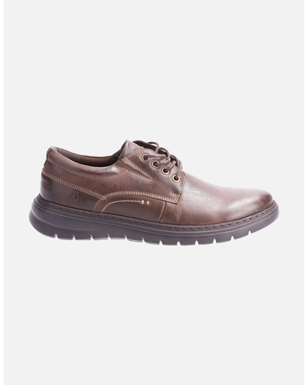 Hush Puppies Brown Triton Lace Up Leather Lace-Up Shoes for men