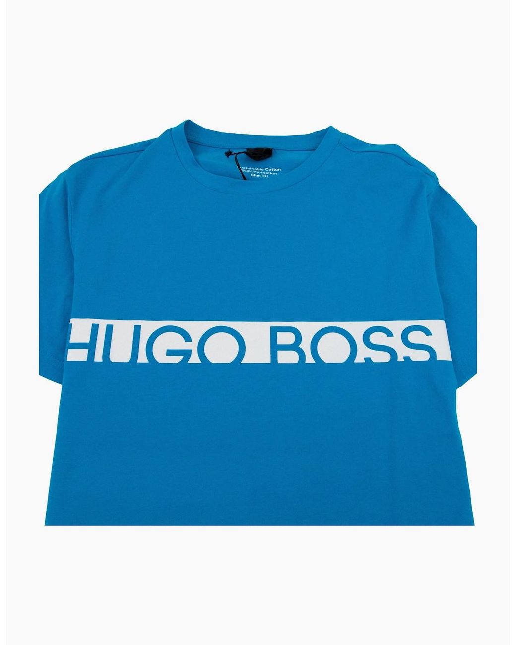 Boss Blue Rn Box Logo T-Shirt for men