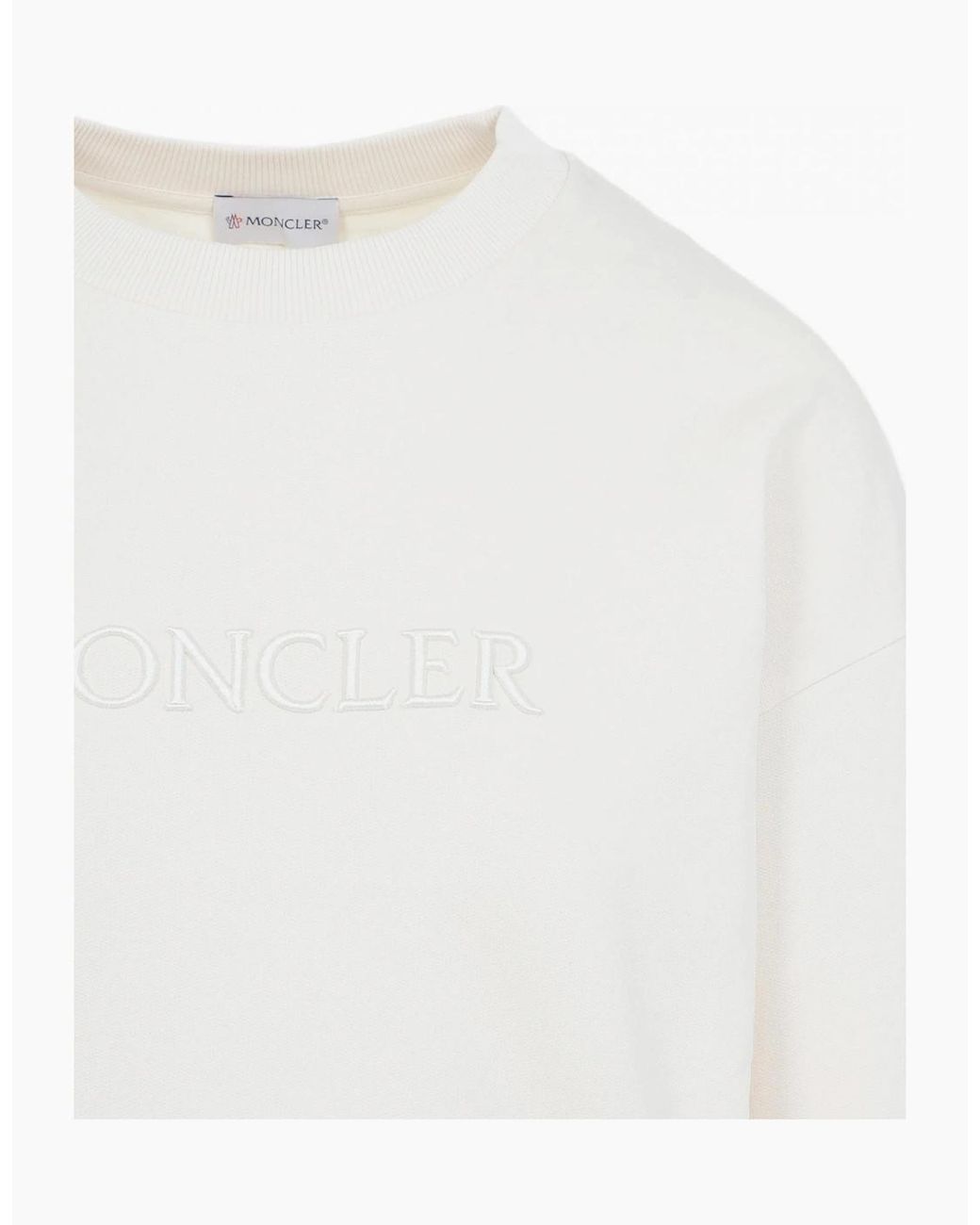 Moncler White Cotton Sweatshirt