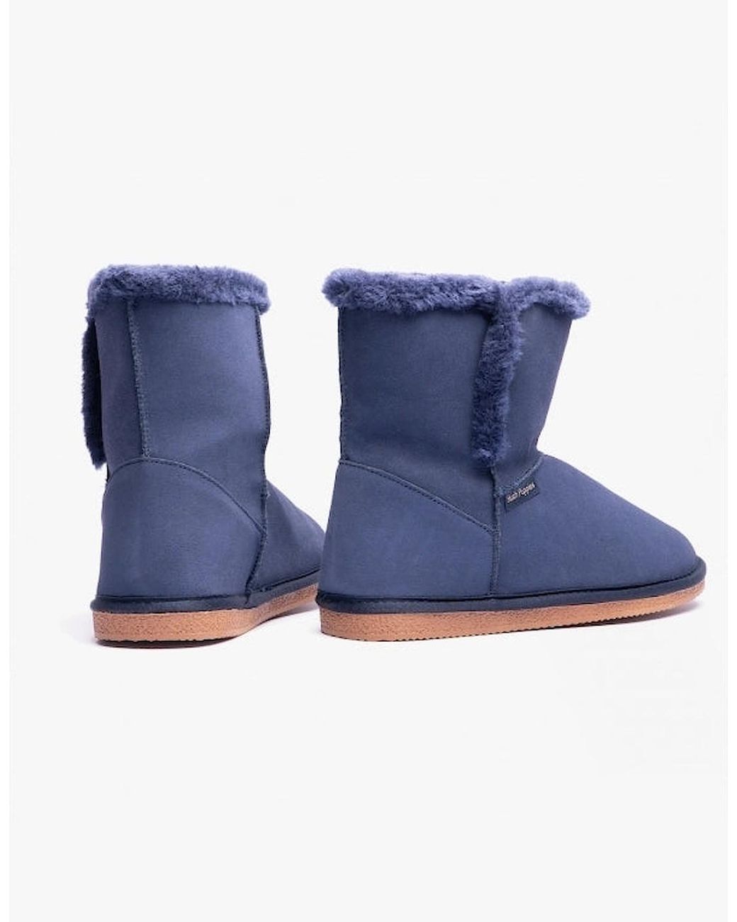 Hush Puppies Blue Ashleigh Suede Bootie Slippers