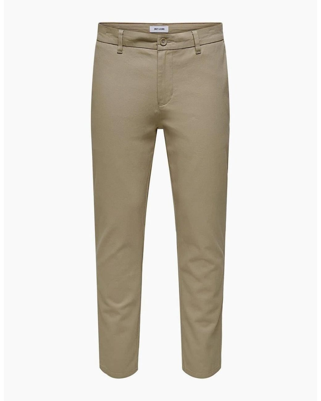 ONLY Blue Solid Patterned Straight Chinos for men