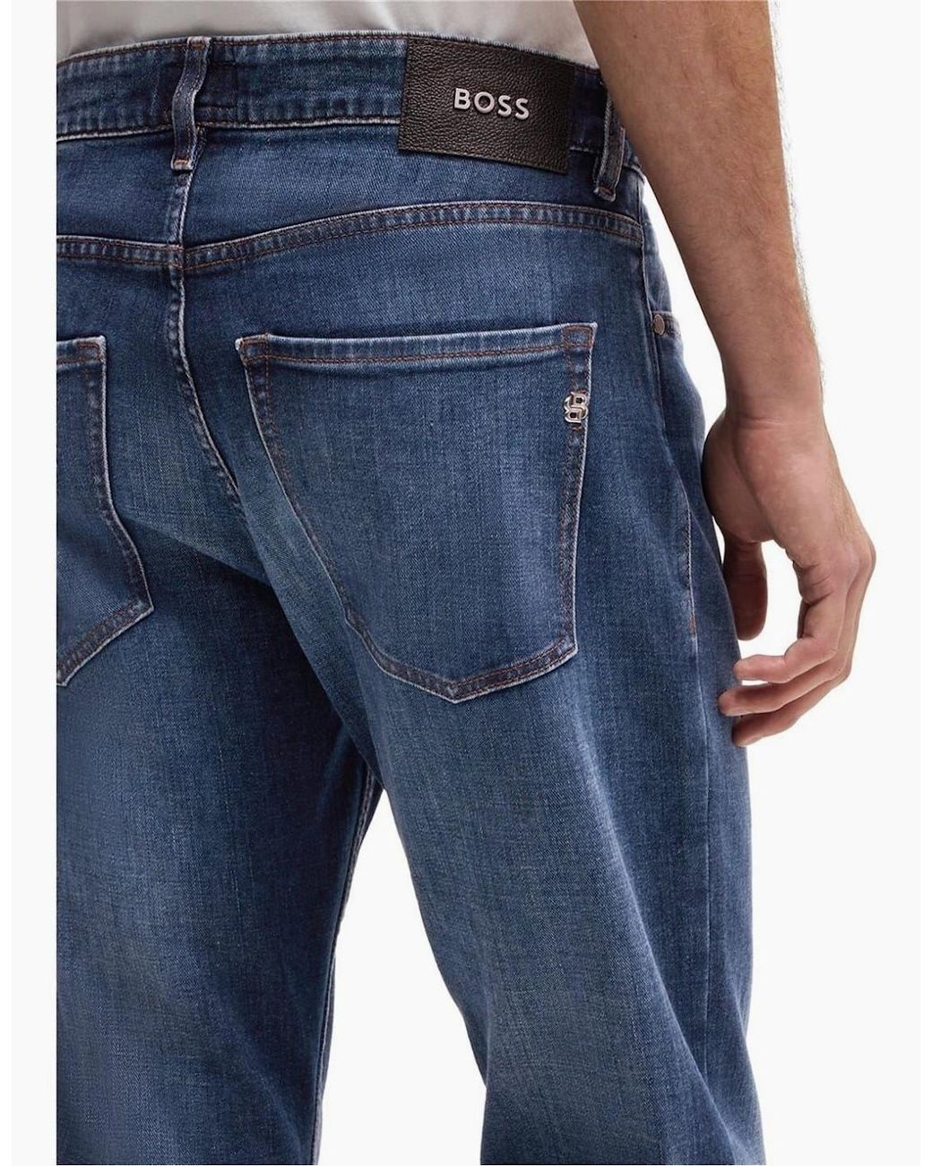 Boss Blue Slim Fit Five Pocket Jeans for men