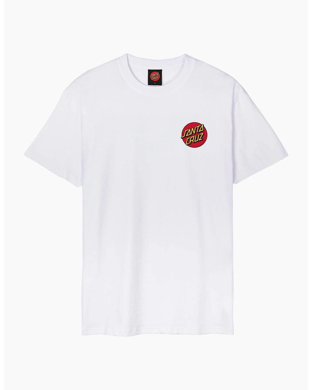 Santa Cruz White Classic Dot Chest Short Sleeve T-Shirt for men