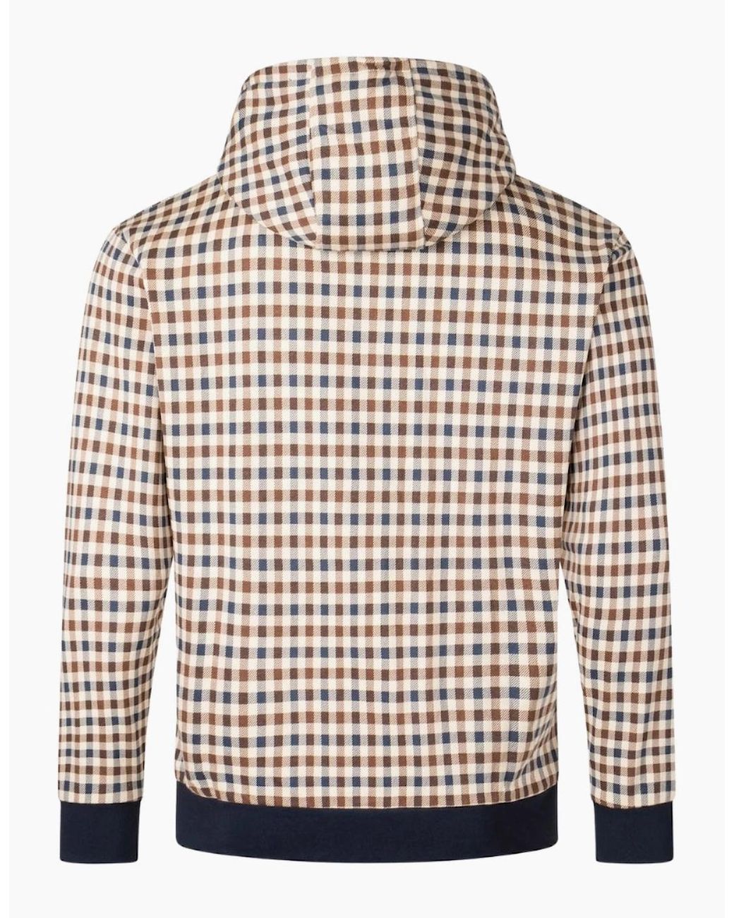 Aquascutum Gray Active Club Check Hoodie for men