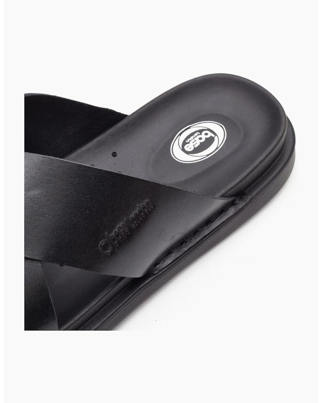 Base London Black London Drift Leather Sandals for men