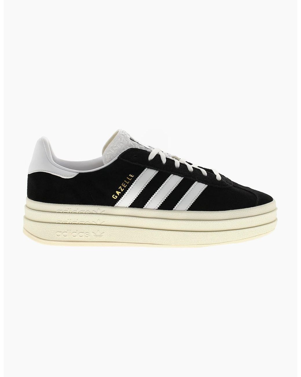Adidas Originals Gazelle Black Adidas Originals Trainers Gazelle Bold Leather Lace Up Cream