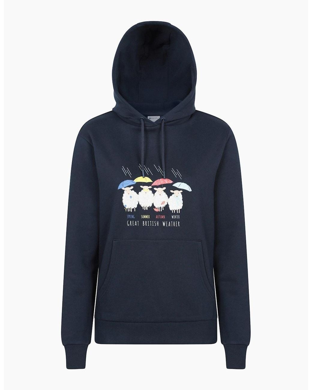 Mountain Warehouse Blue Ladies Great British Weather Regular Hoodie