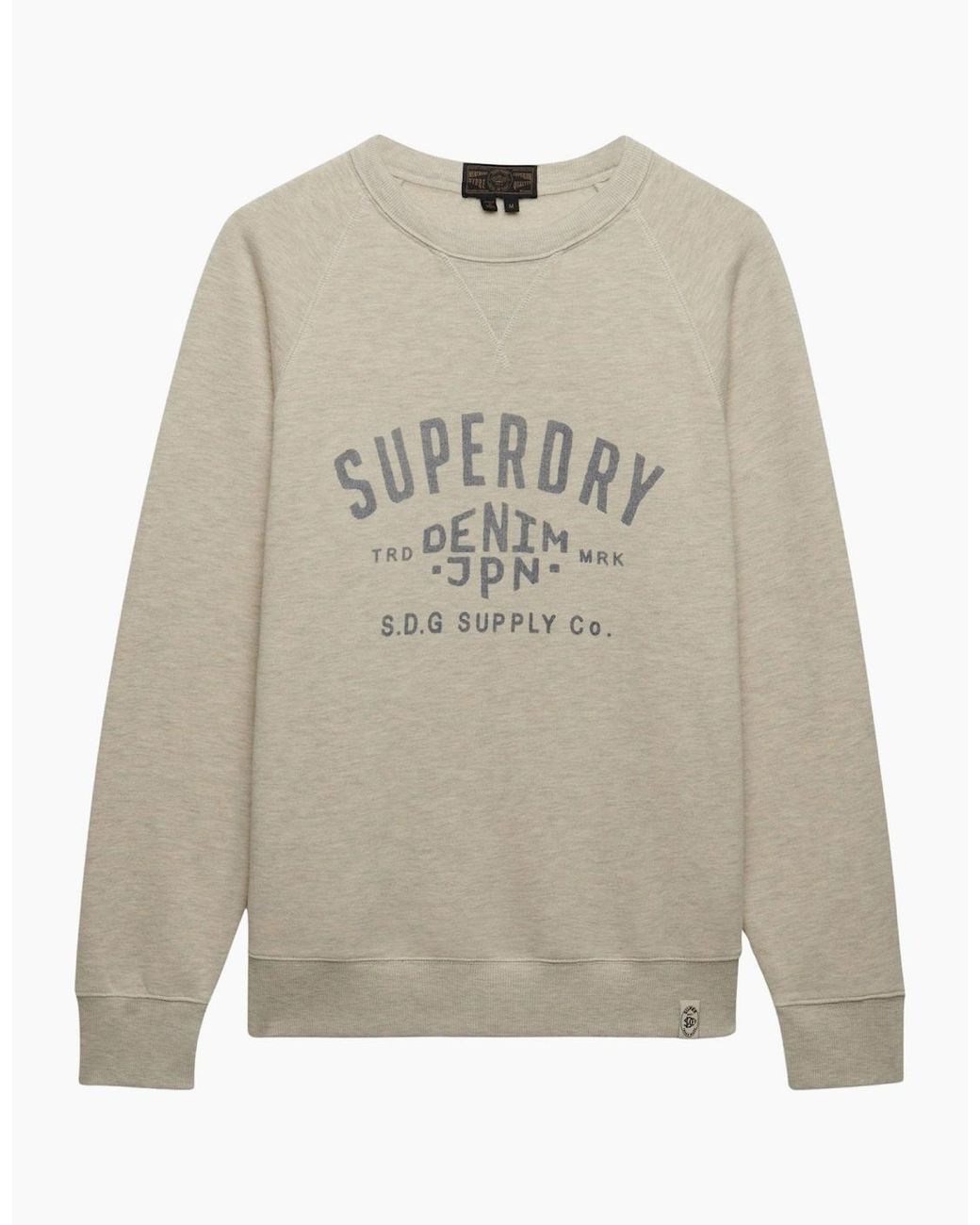 Superdry Gray The Merchant Store Vintage Print Sweatshirt for men