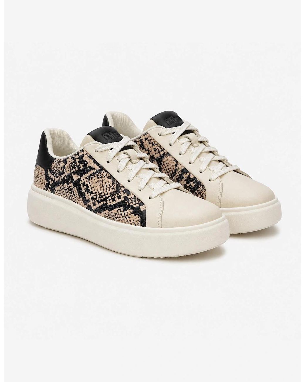 Fitflop Natural Rtg Suede Snake Casual Trainers Hazy Taupe