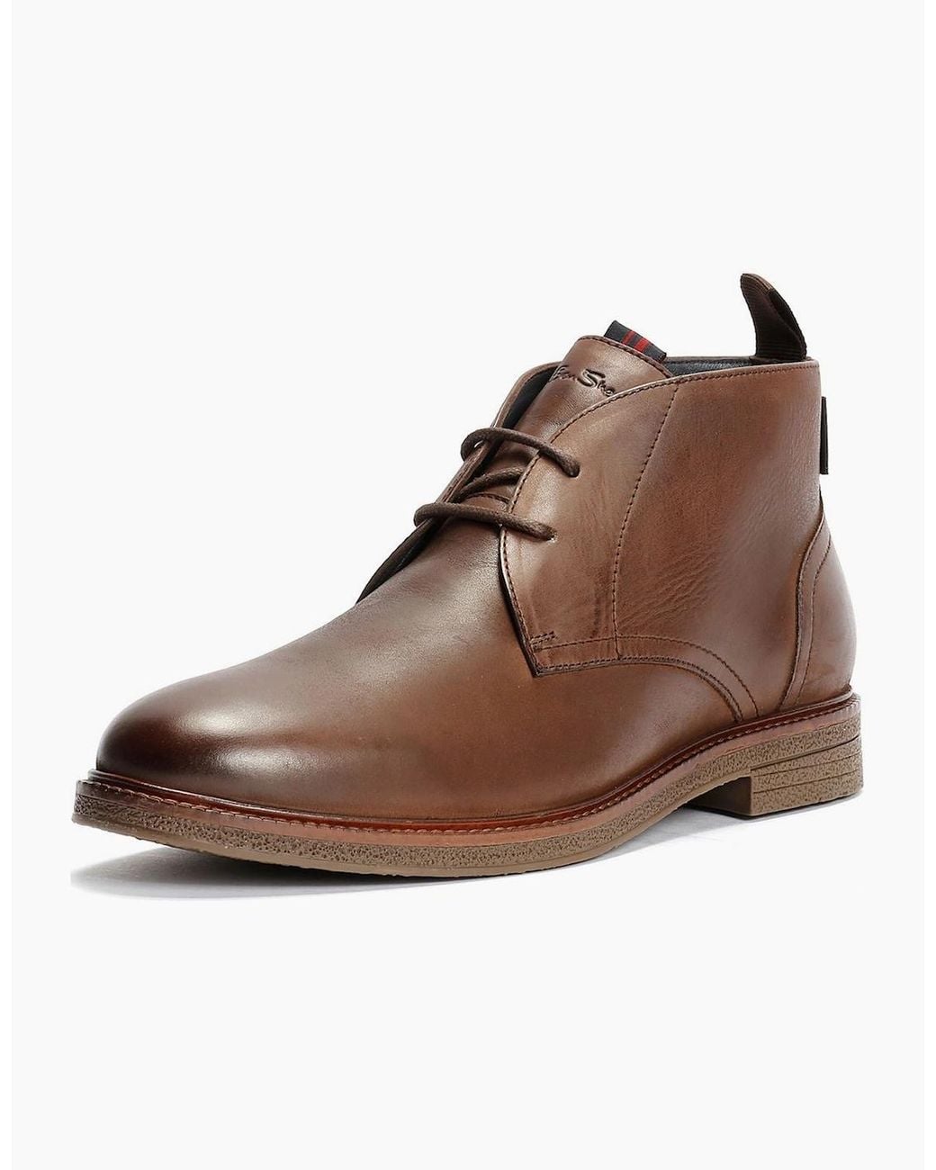 Ben Sherman Brown Walker Chukka Leather Boots for men