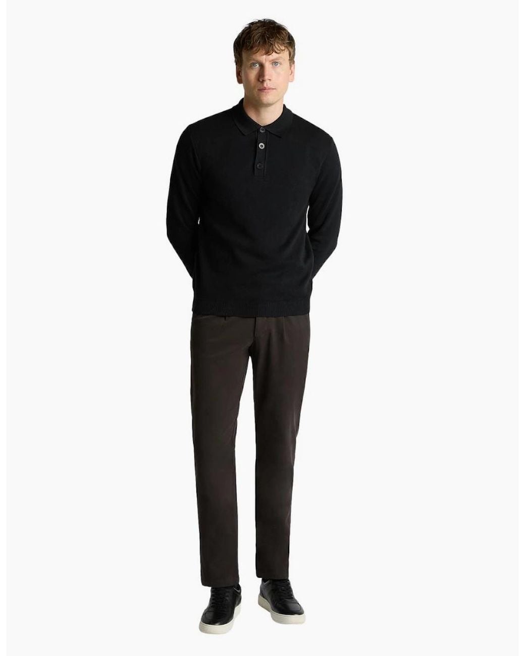 Remus Uomo Black Knitted Polo A1-26 00 for men