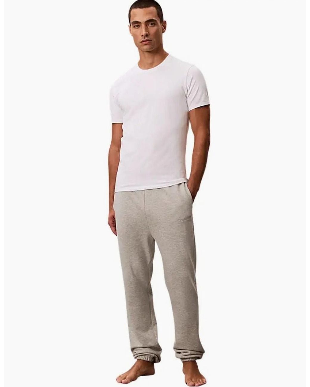 Calvin Klein White 3-Pack Cotton Microfibre Stretch Crew-Neck T-Shirts for men