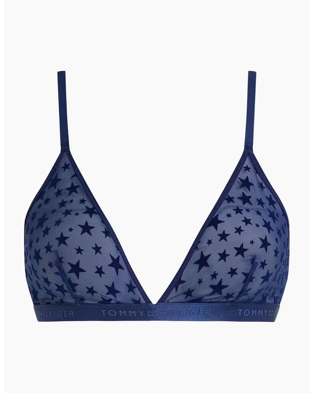 Tommy Hilfiger Blue Mesh Stars Triangle Bra Gift Set, Preppy