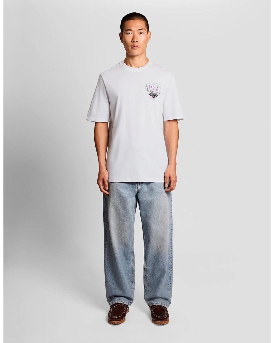 Lyle & Scott White Chest Graphic T-Shirt for men