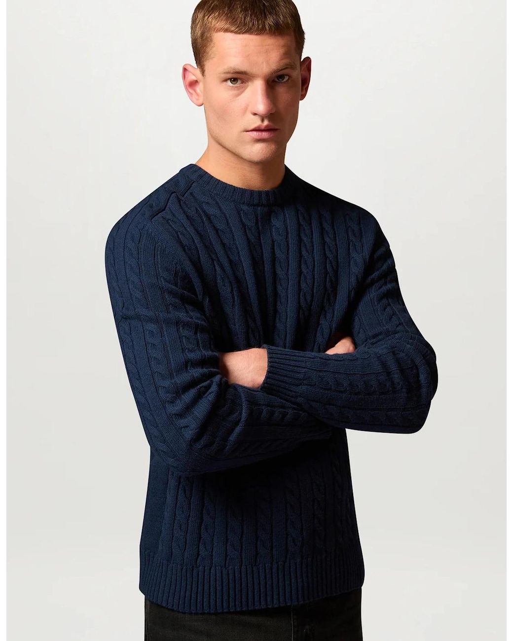 Belstaff Blue Westport Crewneck Sweater for men