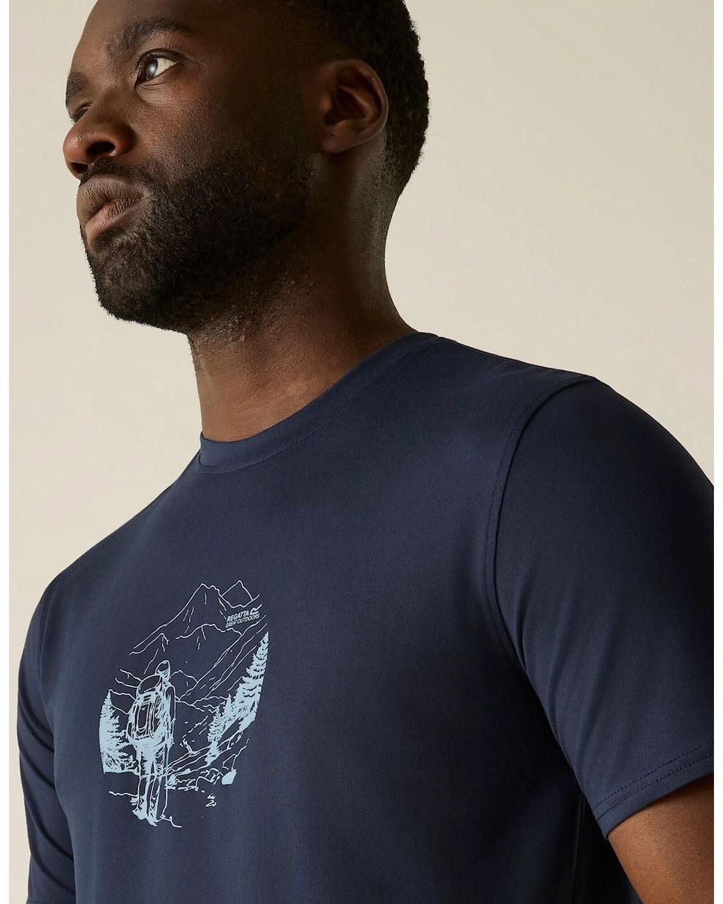 Regatta Blue Fingal Line Art Stretch T-Shirt for men
