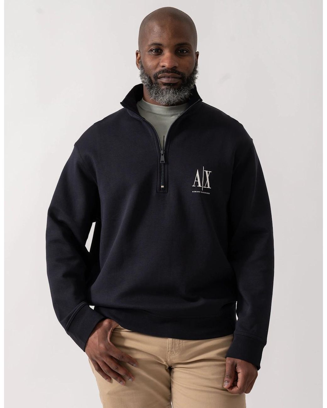 ARMANI EXCHANGE Black Embroidered A for men