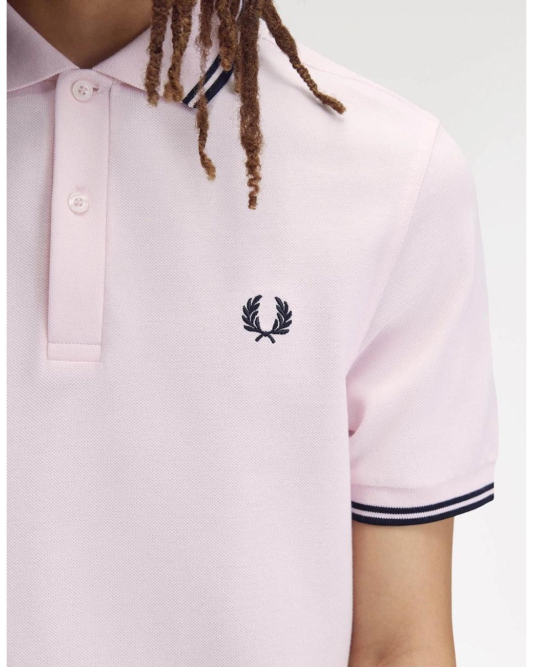 Fred Perry White Twin Tipped Signature Polo Shirt for men