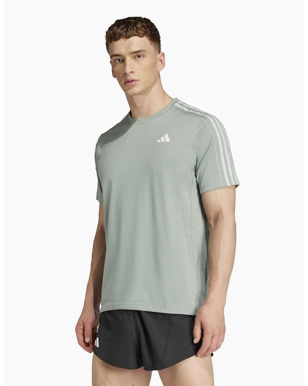 Adidas Green Own The Run Crew Neck Short Sleeve Jersey T-Shirt for men