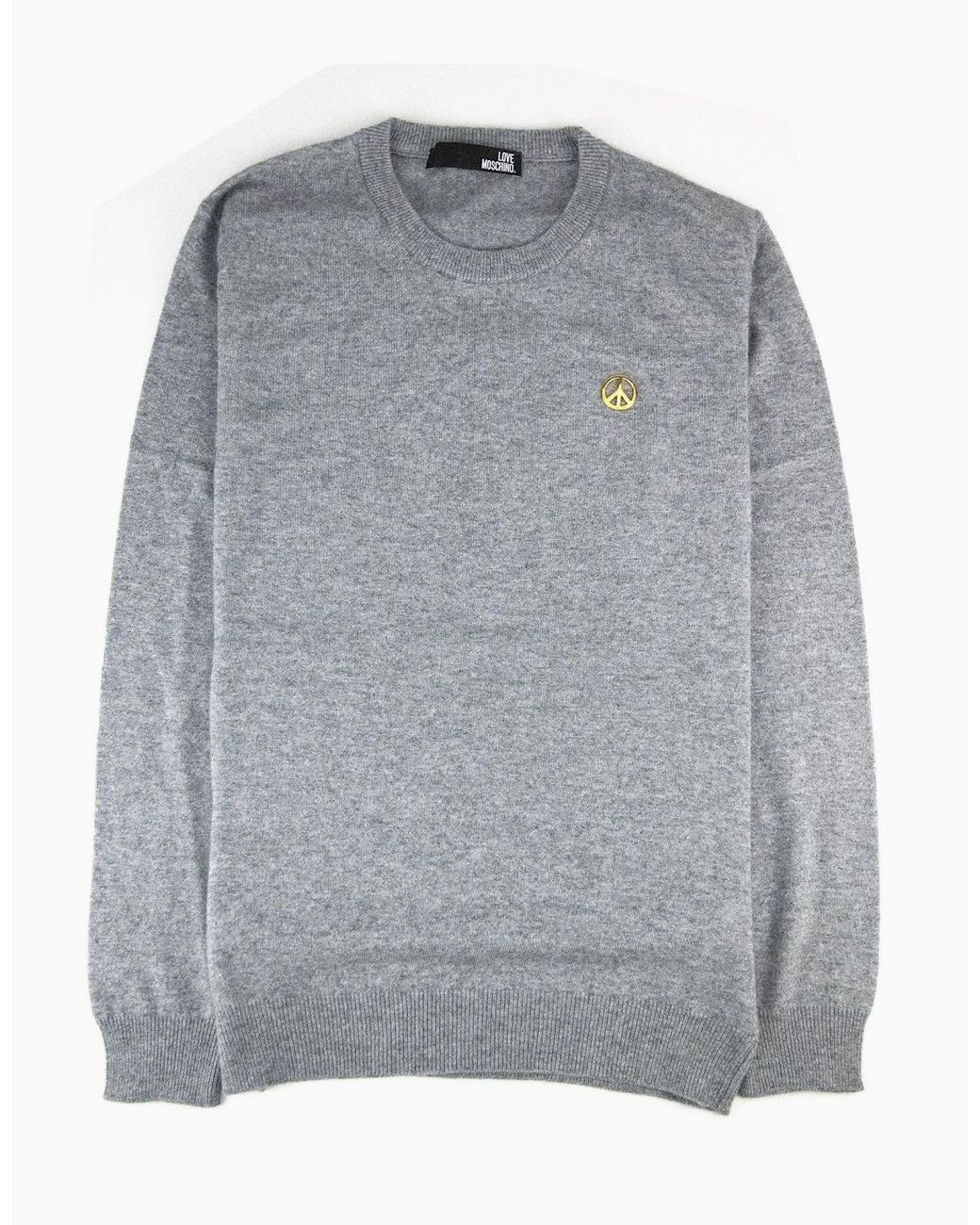 Love Moschino Gray Peace Logo Knit Sweater Sa30 for men