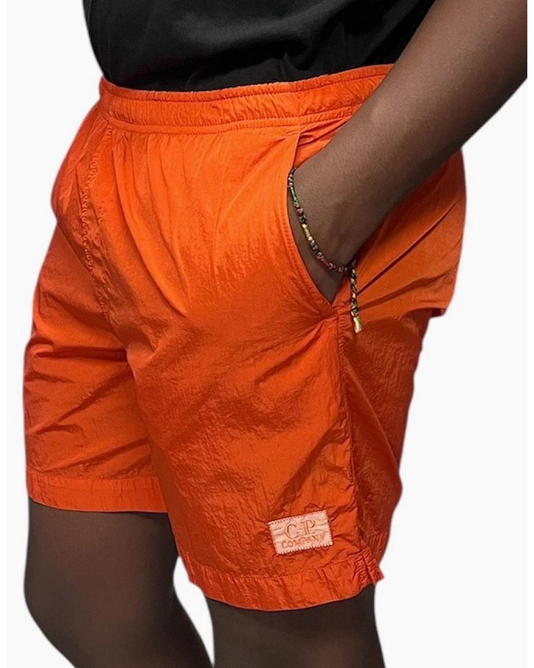 C P Company Orange Flat Nylon Swim Short for men