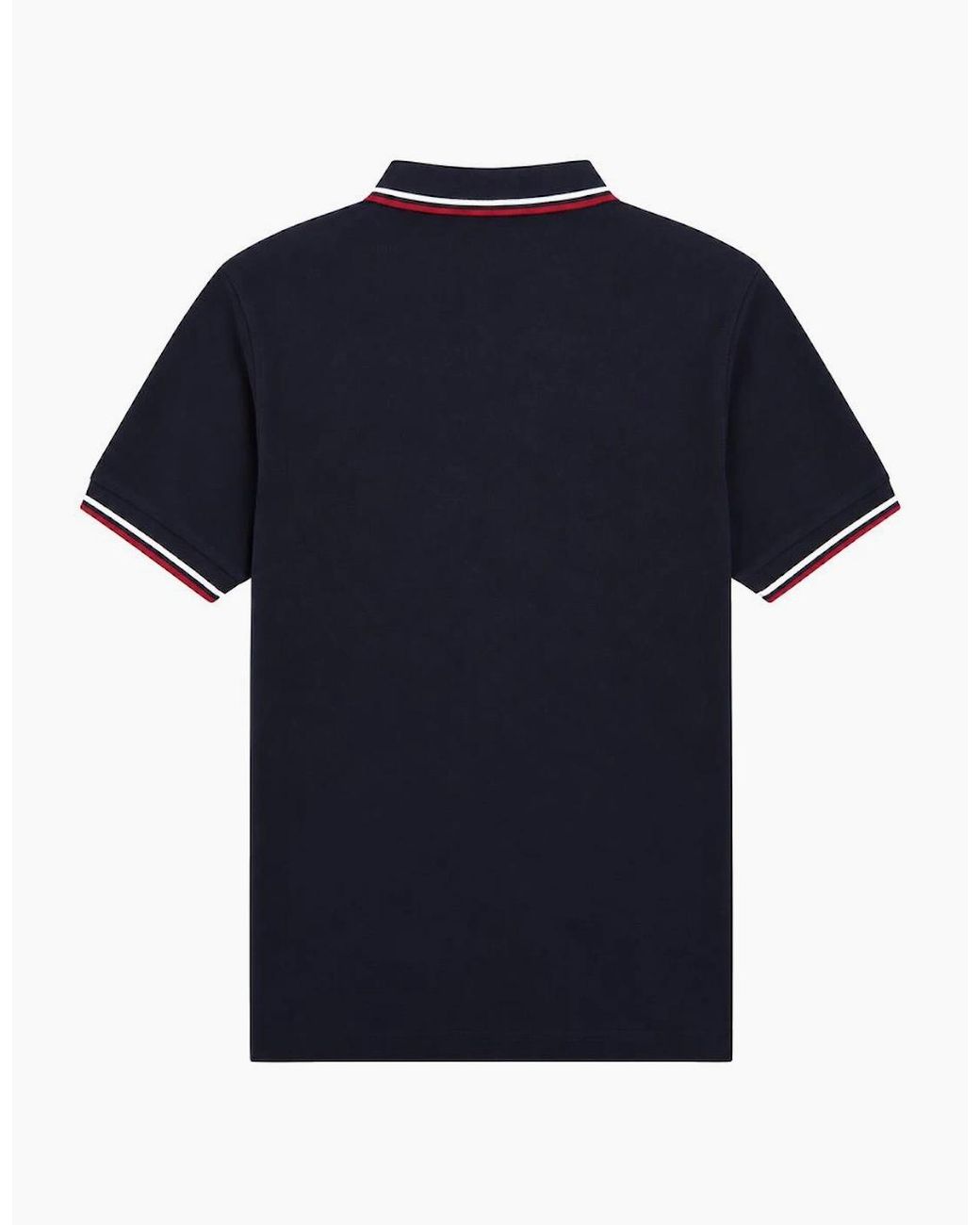 Fred Perry Blue Twin Tipped Polo Shirt/Snow/Burnt for men