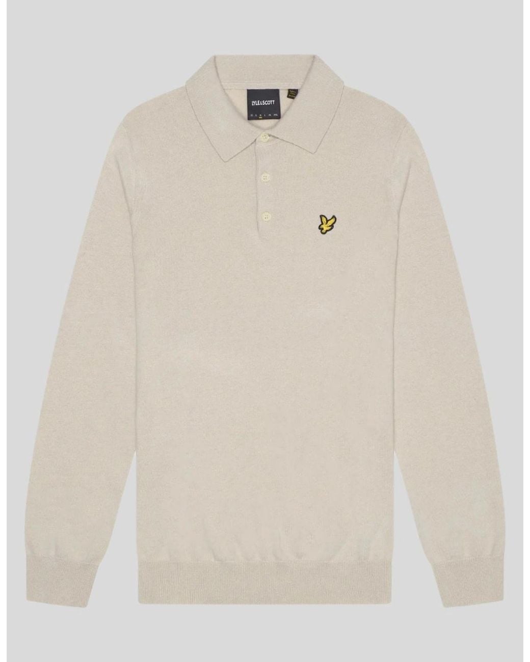 Lyle & Scott Natural Merino Blend Long Sleeve Polo Shirt for men