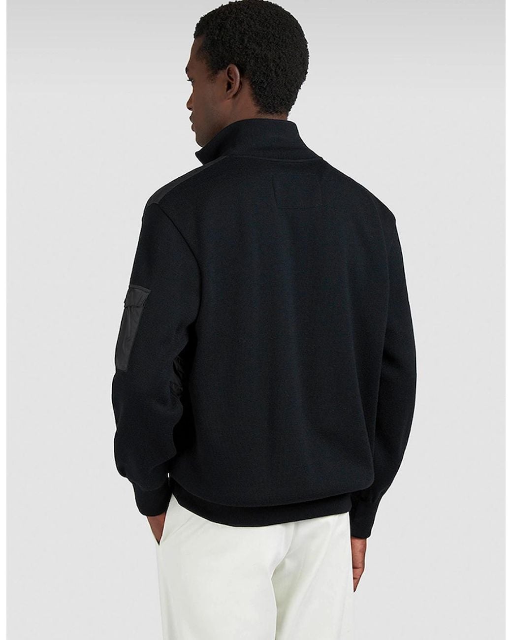 Paul & Shark Black Ultralight Hybrid Zip-Up Sweater for men