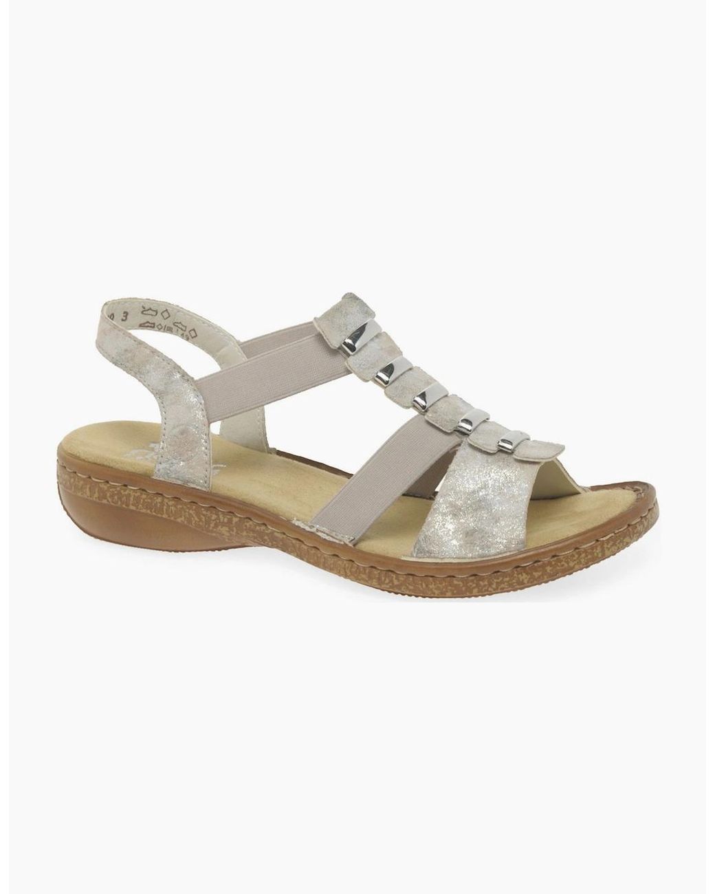 Rieker Metallic Trim Sling Back Sandals