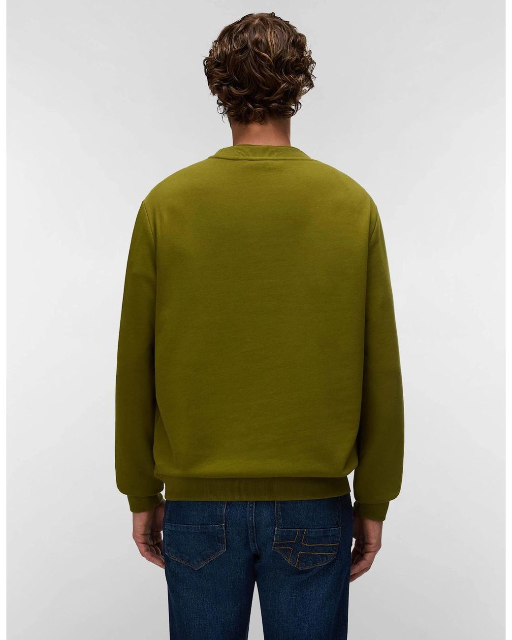 Napapijri Green Small Box Crew Neck Sweatshirt for men