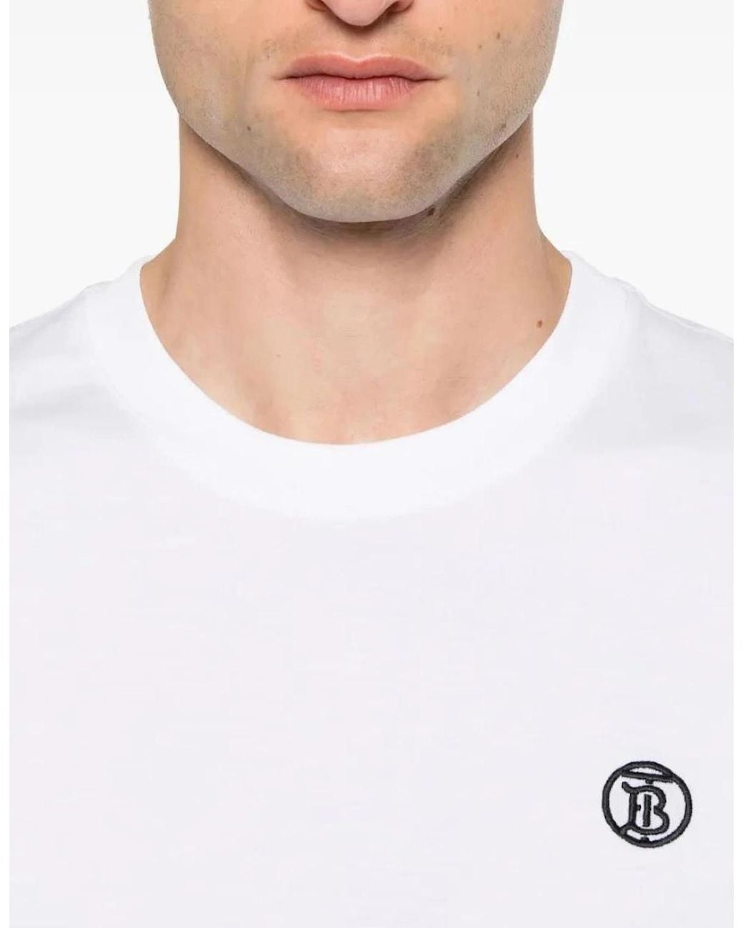 Burberry White Parker Tb Circle Logo T-Shirt for men