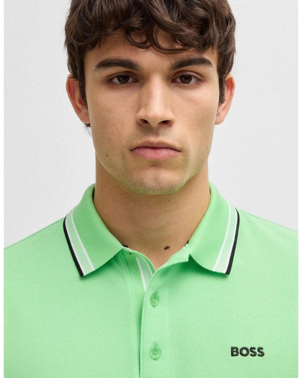 Boss Green Boss Paddy Cotton-Piqué Polo Shirt With Contrast Logo for men