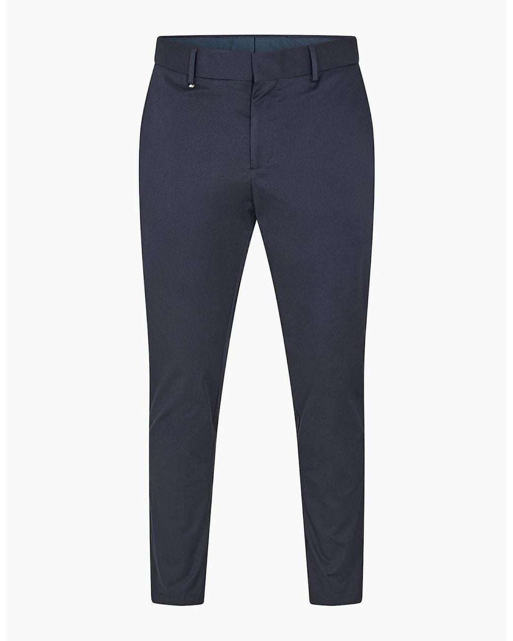 Boss Blue Genius Solid Patterned Straight Chinos for men