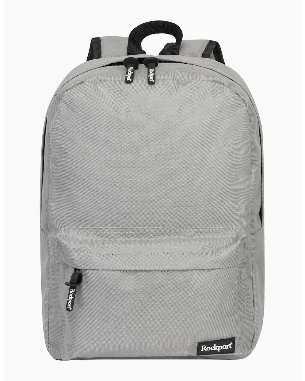 Rockport Gray Solid Patterned Med Backpack With Logo for men