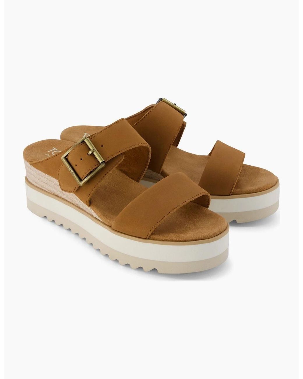 TOMS Brown Diana Open Toe Platform Sandals