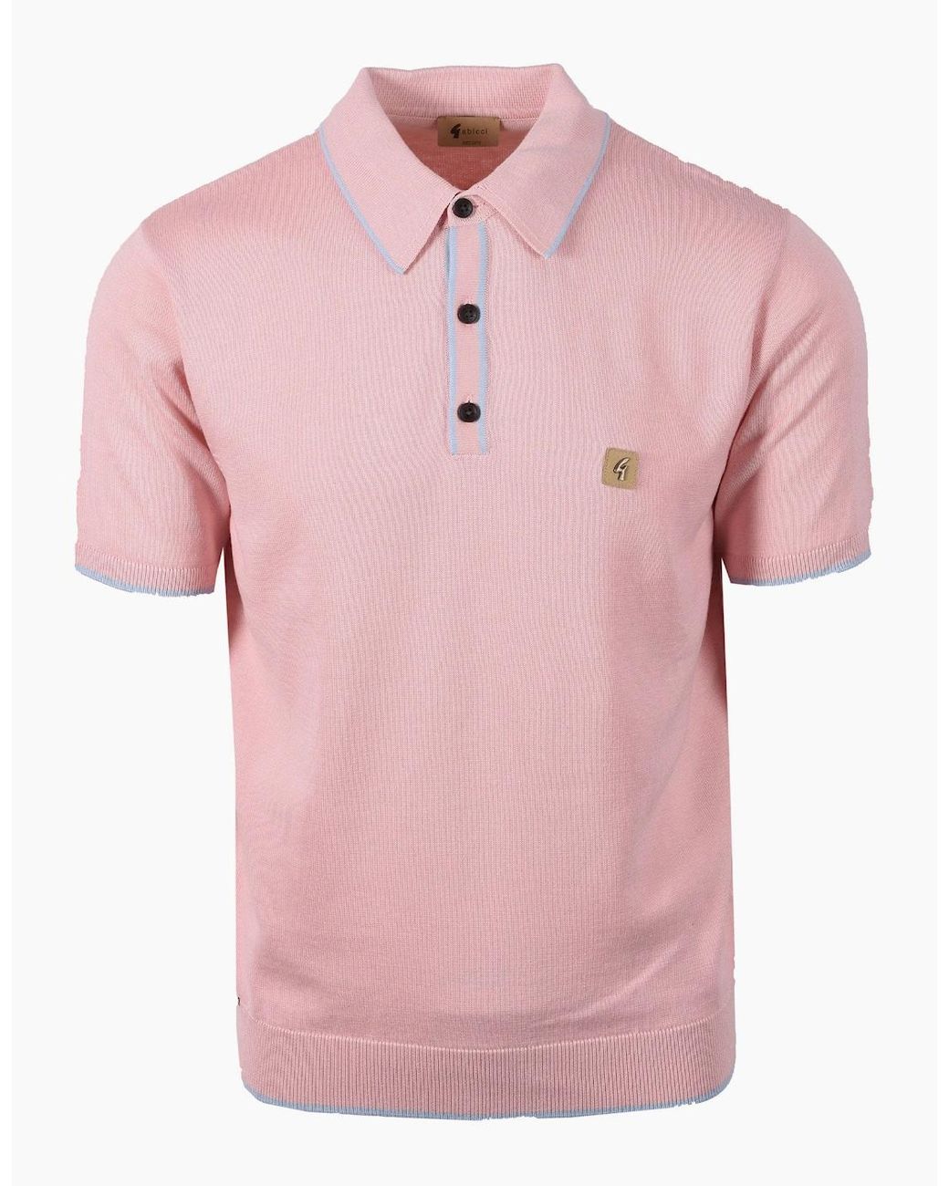 Gabicci Pink Lineker Knitted Polo Shirt Candy for men