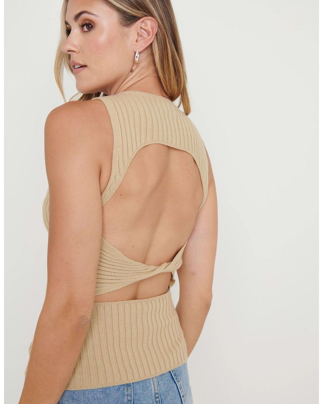 Pretty Lavish Blue Billie Twisted Cut Out Top