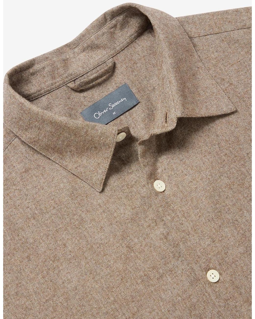 Oliver Sweeney Natural Brushed Cotton Shirt for men