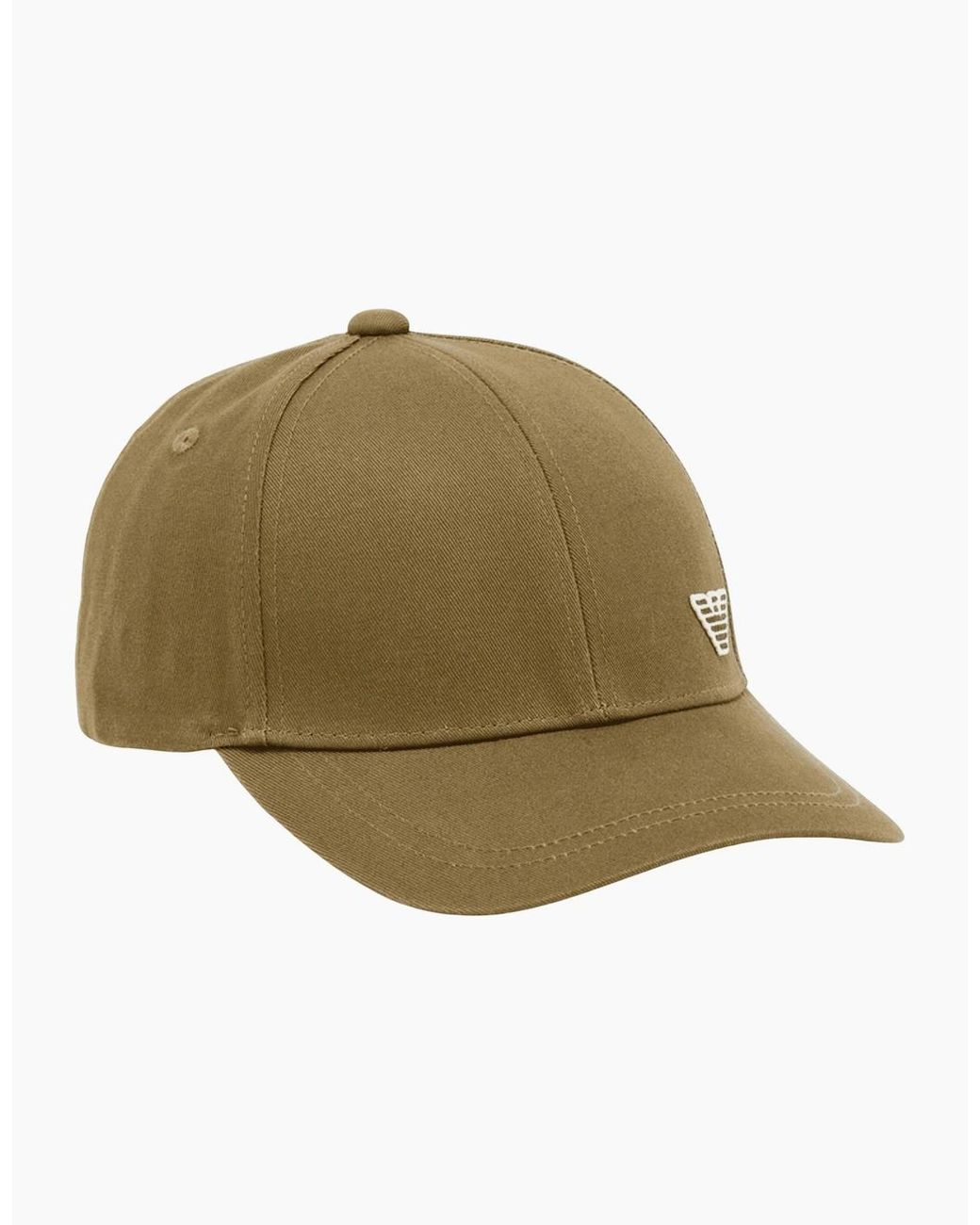 Emporio Armani Green Embroidered Eagle Khaki Cap for men