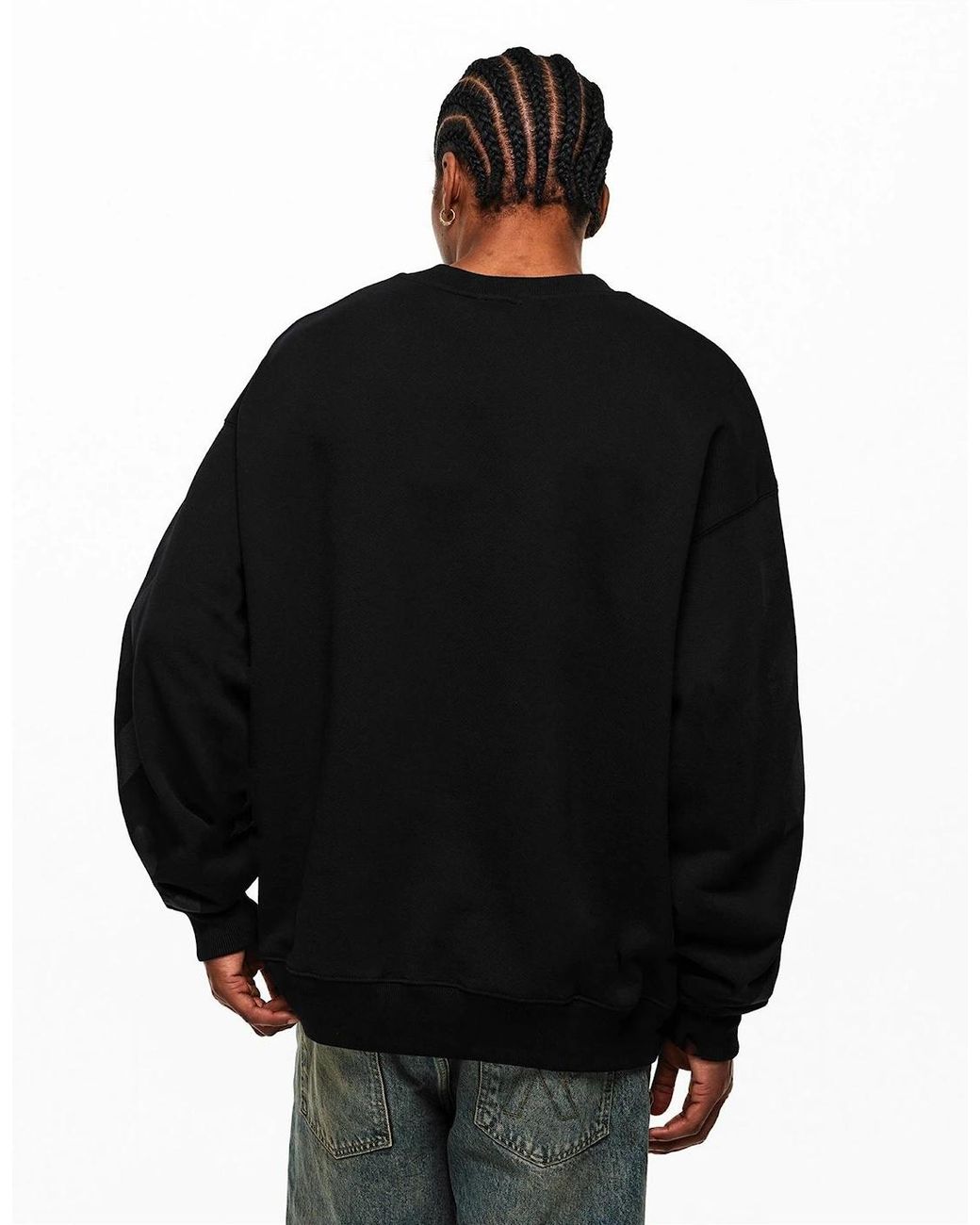 Off-White c/o Virgil Abloh Black Off Cornly Diag Crew for men